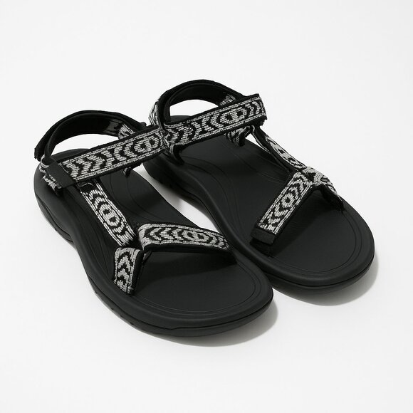 Teva Hurricane 4 Sport Sandals Recycled Webbing Women’s 11 Black White - Picture 2 of 10